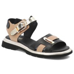 Sandały damskie Artiker, cholewka ze skóry naturalnej wielopaskowa konstrukcja metaliczne wstawki ozdobny detal na przodzie, czarne, 58C0298. Czarne sandały Artiker, bez wzorów, ze skóry, eleganckie, bez obcasa, bez zapięcia. Za 239.00 zł.