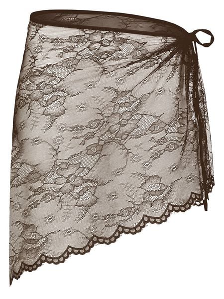 Sublevel Spódnica w kolorze brązowym rozmiar: M/L. Brązowe spódnice Sublevel, l, bez wzorów, z koronki, mini, asymetryczne. Za 74.28 zł.