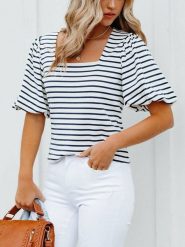 Milan Kiss Bluzka w kolorze białym rozmiar: XL. Białe bluzki Milan Kiss, xl, bez wzorów, bez kołnierzyka, bez ramiączek. Za 113.99 zł.