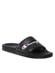 Champion Klapki Versity S11544-CHA-KK001 Czarny. Czarne klapki Champion, bez wzorów, ze skóry, bez obcasa. Za 89.99 zł.