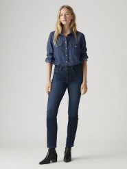 Levi's Dżinsy - Straight fit - w kolorze granatowym rozmiar: W26/L32. Niebieskie jeansy Levi's®, l, z aplikacjami, z podwyższonym stanem. Za 262.91 zł.