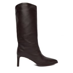 Kozaki GINO ROSSI. Brązowe kozaki Gino Rossi, bez obcasa, na szpilce, bez zapięcia. Za 699.99 zł.