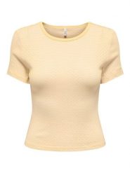 ONLY Koszulka w kolorze żółtym rozmiar: L. Żółte bluzki Only, l, bez wzorów, z bawełny, bez kołnierzyka, bez ramiączek. Za 60.99 zł.