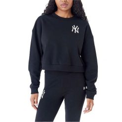 Nowa Bluza Era Mlb Le Crop Crew Neyyan Blkwhi Damskie. Czarne bluzy New Era, s, bez wzorów, z bawełny, bez kaptura. W wyprzedaży za 180.70 zł.