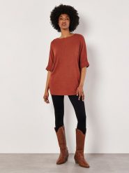 Apricot Sweter w kolorze czerwonobrązowym rozmiar: XS. Brązowe swetry Apricot, xs, bez wzorów, bez ramiączek. Za 79.40 zł.