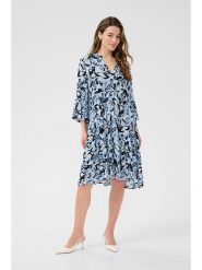 Kaffe Sukienka w kolorze błękitno-czarnym rozmiar: 44. Niebieskie sukienki Kaffe, na co dzień, bez wzorów, z wiskozy, bez kołnierzyka, bez ramiączek, midi, proste. Za 126.99 zł.