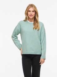 Vila Sweter "Viliga" w kolorze turkusowym rozmiar: XS. Niebieskie swetry Vila, s, bez wzorów, z materiału, bez ramiączek. Za 61.75 zł.