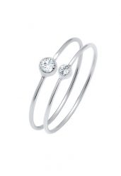 Elli Komplet damski Elegancki zestaw podstawowy z kryształami wykonany ze srebra próby 925 Sterling Silver Pierścionki 1 ct Damski. Szare pierścionki Elli, srebrne. Za 333.99 zł.