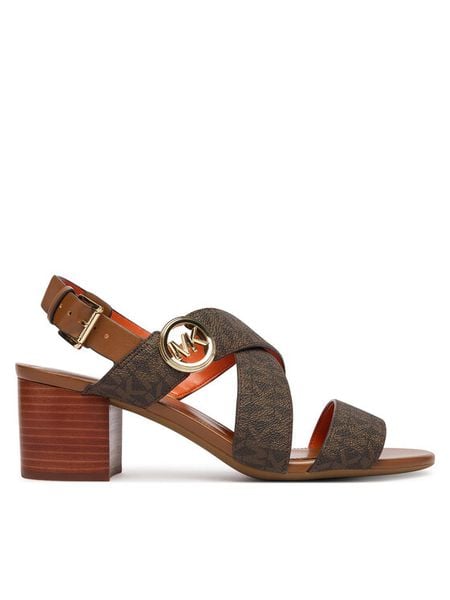 MICHAEL Michael Kors Sandały Vera Flex Mid 40S6VEMS1B Brązowy. Brązowe kozaki MICHAEL Michael Kors, bez wzorów, ze skóry, bez obcasa, na słupku, bez zapięcia. Za 449.99 zł.