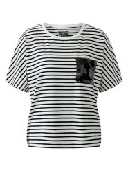 Oui Koszulka w kolorze biało-czarnym rozmiar: 42. Białe bluzki Oui, bez wzorów, bez kołnierzyka, bez ramiączek. Za 217.99 zł.