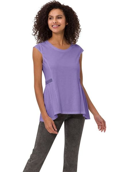 Heine Koszulka w kolorze fioletowym rozmiar: 46. Różowe bluzki Heine, bez wzorów, z bawełny, bez kołnierzyka, bez ramiączek. Za 30.56 zł.