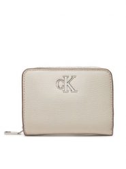Calvin Klein Jeans Portfel damski Minimal Monogram Md Zip Around LV04K1009G Écru. Portfele Calvin Klein Jeans, bez wzorów, z jeansu. Za 169.99 zł.