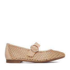 Baleriny Remonte. Brązowe baleriny Remonte, bez wzorów, bez obcasa. Za 349.99 zł.