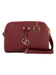 Mia Tomazzi Skórzana torebka "Certosa" w kolorze bordowym - 24 x 16 x 8 cm rozmiar: onesize. Czerwone torby na ramię Mia Tomazzi, bez wzorów, z materiału, na ramię, bez dodatków. Za 217.99 zł.