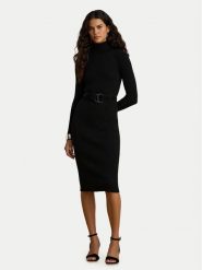 LAUREN RALPH LAUREN Sukienka dzianinowa 200P14784001 Czarny Slim Fit. Czarne sukienki Lauren Ralph Lauren, na co dzień, m, bez wzorów, z dzianiny, bez kołnierzyka, bez ramiączek, proste. Za 1,199.00 zł.