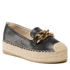 Espadryle DeeZee. Czarne espadryle DeeZee, bez wzorów, bez obcasa, bez zapięcia. Za 69.99 zł.