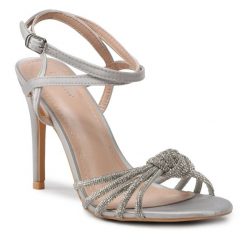 Sandały DeeZee. Szare sandały DeeZee, bez wzorów, bez obcasa, na szpilce, bez zapięcia. Za 199.99 zł.