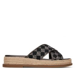 Klapki DKNY. Czarne klapki DKNY, bez wzorów, bez obcasa. Za 272.99 zł.