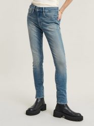 G-Star Dżinsy - Skinny fit - w kolorze niebieskim rozmiar: W27/L28. Niebieskie jeansy G-Star, l, z aplikacjami, z podwyższonym stanem. Za 149.66 zł.