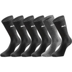 SKARPETY Puma Crew Socks 6-pack Combo, Dla obu płci. Czarne skarpety Puma, bez wzorów, z bawełny. Za 190.00 zł.