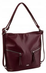 Shopperka damska hobo Rovicky R-073-01 bordowa. Czerwone shopper ROVICKY, bez wzorów, ze skóry ekologicznej, na ramię, duże, bez dodatków. Za 77.89 zł.
