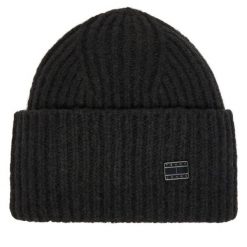Czapka Tommy Hilfiger. Czarne czapki TOMMY HILFIGER, bez wzorów. Za 199.99 zł.