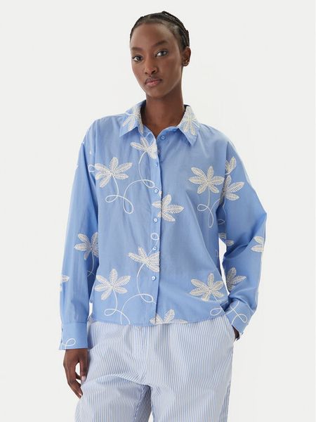 LOLA CASADEMUNT Koszula LS2615089 Niebieski Relaxed Fit. Niebieskie koszule LOLA CASADEMUNT, l, bez wzorów, z bawełny, bez kołnierzyka, bez ramiączek. Za 336.99 zł.