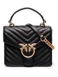 Pinko Skórzana torebka w kolorze czarnym - 17,5 x 15 x 7 cm rozmiar: onesize. Czarne torby na ramię Pinko, bez wzorów, z materiału, przez ramię, bez dodatków. Za 874.95 zł.