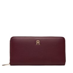 Duży Portfel Damski Tommy Hilfiger. Czerwone portfele TOMMY HILFIGER, bez wzorów. Za 299.99 zł.