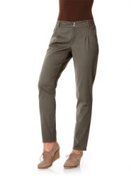 Heine Spodnie chino w kolorze khaki rozmiar: 21. Brązowe spodnie materiałowe Heine, na co dzień, bez wzorów, z bawełny. Za 130.99 zł.