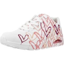 Buty do chodzenia damskie Skechers Uno Spread The Love. Białe obuwie sportowe Skechers, z materiału, bez zapięcia, trekkingowe, Skechers Sport. W wyprzedaży za 381.40 zł.