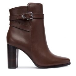 Botki LAUREN RALPH LAUREN. Brązowe botki Lauren Ralph Lauren, bez wzorów, bez obcasa, na słupku, bez zapięcia. Za 1,199.00 zł.