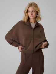 4F Bluza dresowa loose bez kaptura damska - brązowa M. Brązowe bluzy 4f, m, bez wzorów, z dresówki, bez kaptura. Za 199.99 zł.
