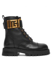 Balmain Botki DN1TC961LVIT Czarny. Czarne botki Balmain, bez wzorów, ze skóry, bez obcasa, na płaskiej podeszwie, bez zapięcia. Za 5,549.00 zł.