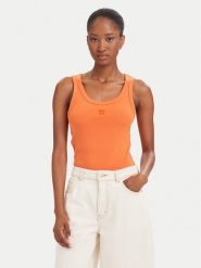 HUGO Top Datamia 50514489 Pomarańczowy Slim Fit. Brązowe topy Hugo, xs, bez wzorów, z bawełny, bez kołnierzyka, bez ramiączek. Za 214.99 zł.