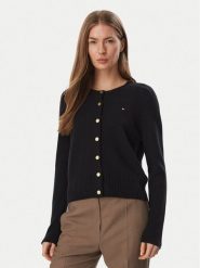 Tommy Hilfiger Kardigan WW0WW51439 Czarny Slim Fit. Czarne kardigany TOMMY HILFIGER, s, bez wzorów, z wełny. Za 649.99 zł.