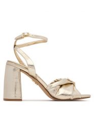 Steve Madden Sandały 11005662 Złoty. Żółte sandały Steve Madden, bez wzorów, ze skóry, bez obcasa, na słupku, bez zapięcia. Za 519.99 zł.