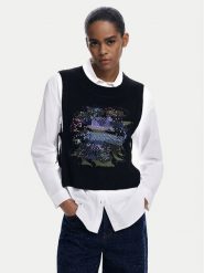 Desigual Koszula Chaleco 25WWCW01 Biały Regular Fit. Białe koszule Desigual, xs, bez wzorów, z bawełny, bez kołnierzyka, bez ramiączek. Za 539.99 zł.