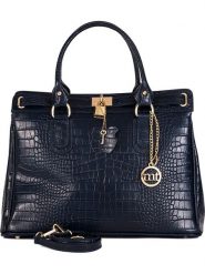 Mia Tomazzi Skórzana torebka "Rezia" w kolorze granatowym - 36 x 28 x 18 cm rozmiar: onesize. Niebieskie torby na ramię Mia Tomazzi, bez wzorów, z materiału, przez ramię, bez dodatków. Za 347.99 zł.