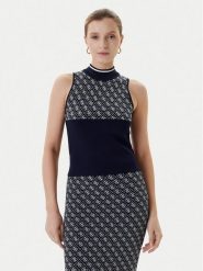 Guess Bluzka W3YR26 Z37K0 Granatowy Regular Fit. Niebieskie bluzki Guess, s, z aplikacjami, z syntetyku, bez kołnierzyka, bez ramiączek. Za 189.99 zł.