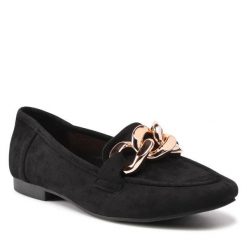 Lordsy DeeZee. Czarne lordsy DeeZee, bez wzorów, bez obcasa, bez zapięcia. Za 119.99 zł.