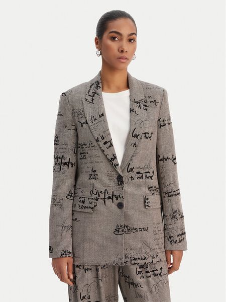 Desigual Marynarka 26SWEW03 Brązowy Regular Fit. Brązowe marynarki i żakiety Desigual, l, bez wzorów, z syntetyku. Za 509.99 zł.