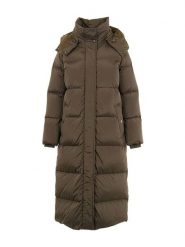 Woolrich Płaszcz puchowy "Kelly" w kolorze ciemnobrązowym rozmiar: M. Brązowe płaszcze Woolrich, m, bez wzorów, z puchu, bez kaptura. Za 3,544.53 zł.