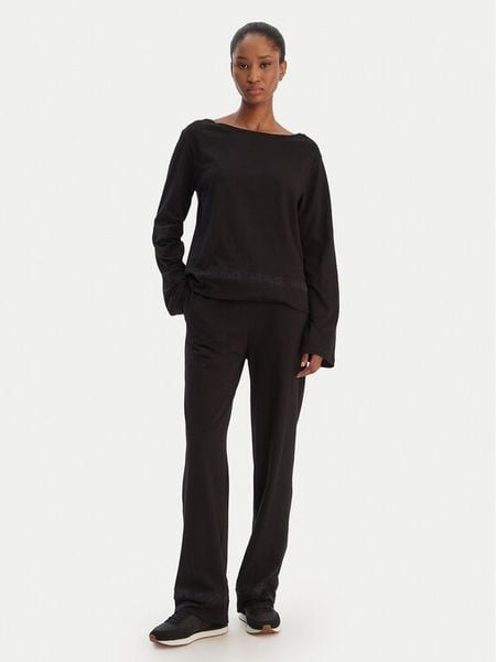 HUGO Piżama Logo 50556636 Czarny Regular Fit. Czarne piżamy Hugo, bez wzorów, z bawełny, bez ramiączek. Za 349.99 zł.