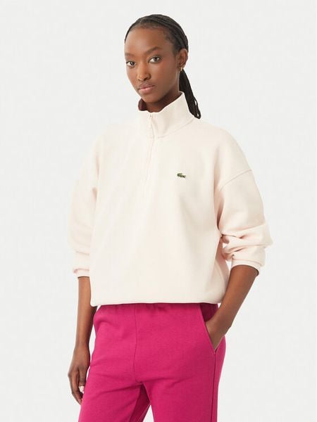 Lacoste Bluza SF5271 Różowy jasny Regular Fit. Czerwone bluzy Lacoste, bez wzorów, z syntetyku, bez kaptura. Za 656.99 zł.