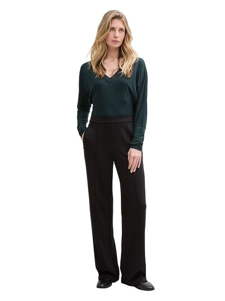 Tom Tailor Koszulka w kolorze ciemnozielonym rozmiar: M. Zielone bluzki Tom Tailor, m, bez wzorów, z lyocellu, bez kołnierzyka, bez ramiączek. Za 65.54 zł.