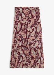 Spódnica z szyfonu ze wzorem paisley. Czerwone spódnice bonprix, bez wzorów, z szyfonu, eleganckie. Za 129.99 zł.
