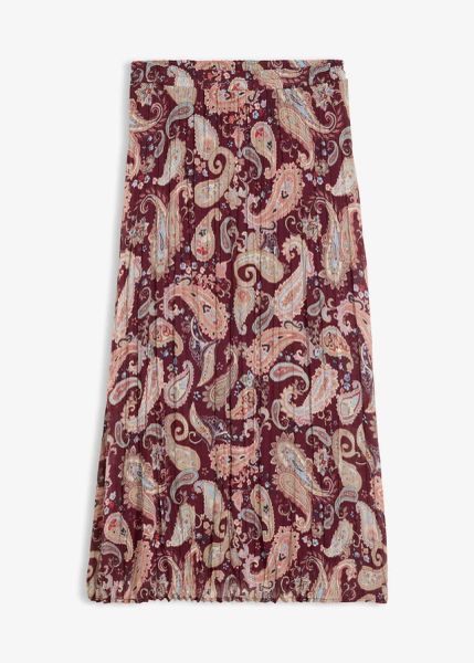 Spódnica z szyfonu ze wzorem paisley. Czerwone spódnice bonprix, bez wzorów, z szyfonu, eleganckie. Za 129.99 zł.