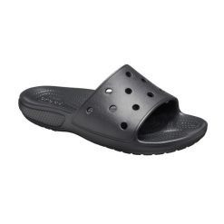 Klapki basenowe Crocs Classic Slide. Czarne klapki Crocs, bez wzorów, bez obcasa. Za 109.99 zł.
