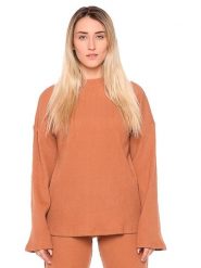 Bluza miękki na co dzień na siłownię. Brązowe bluzy LEONE 1947 APPAREL, xl, bez wzorów, bez kaptura. Za 273.65 zł.